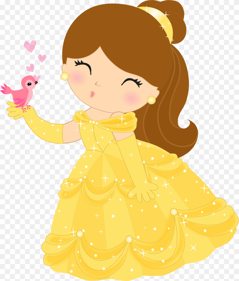 Princesas Disney Cute Beauty And The Beast Birthday Theme Printables, Clothing, Dress, Baby, Person Png