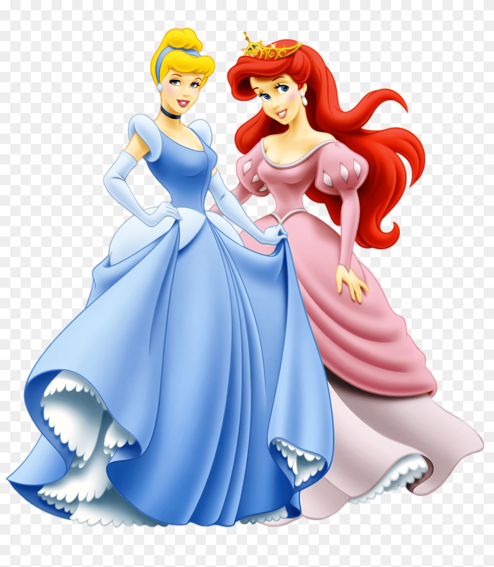 Princess Ariel And Cinderella, Figurine, Clothing, Dress, Baby Png