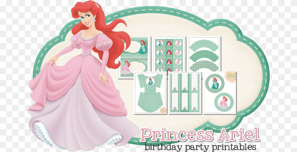 Princess Ariel Birthday Party Ariel Birthday Printable, Book, Comics, Publication, Baby Free Png Download