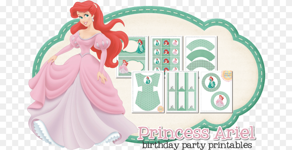 Princess Ariel Birthday Party Disney Princess Ariel Giant Wall Sticker, Book, Comics, Publication, Baby Png Image