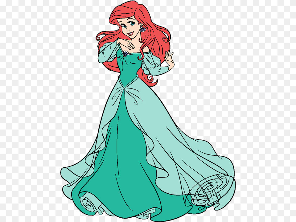 Princess Ariel Green Dress, Fashion, Gown, Clothing, Formal Wear Free Png Download