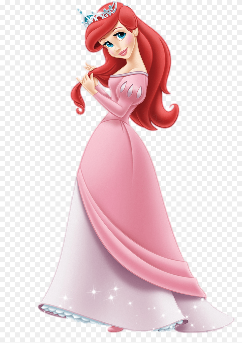 Princess Ariel Pink Disney Princess Party Table Cover Disney Princess, Figurine, Clothing, Dress, Wedding Free Png