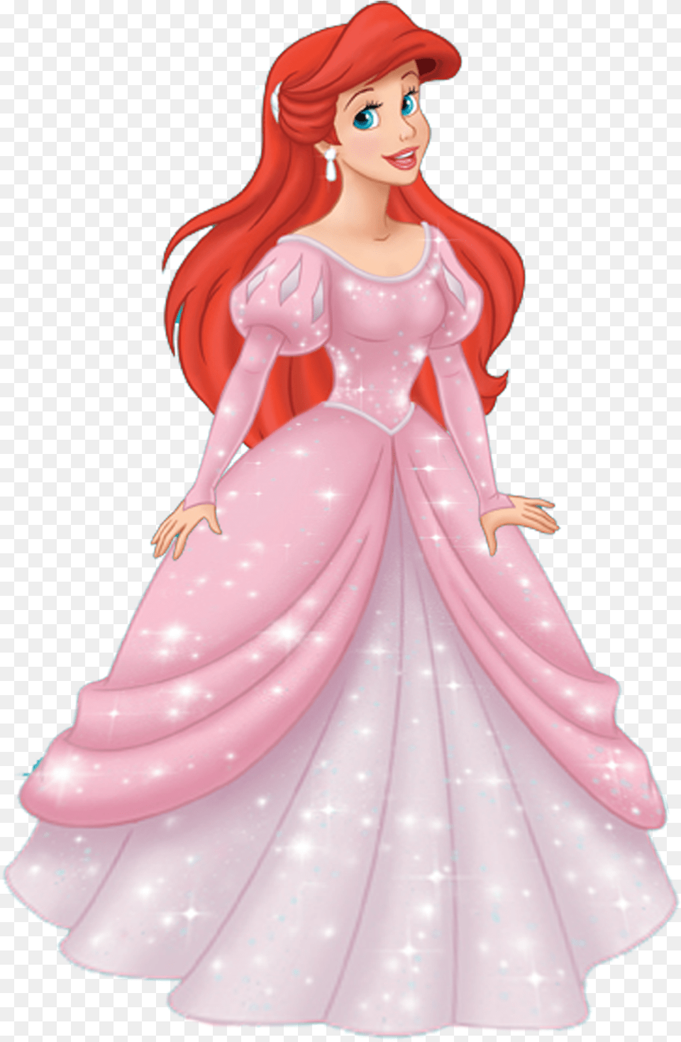 Princess Ariel Pink Dress, Figurine, Toy, Doll, Person Png