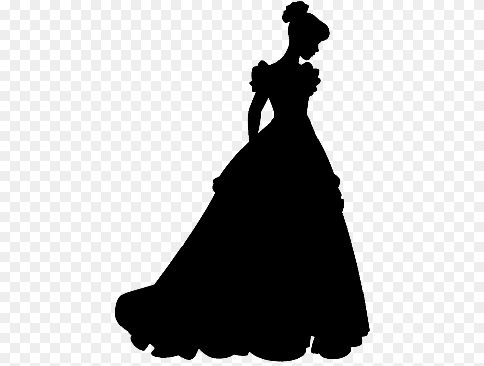 Princess Aurora Belle Disney Princess Silhouette Cinderella Sleeping Beauty Silhouette, Gray Free Png