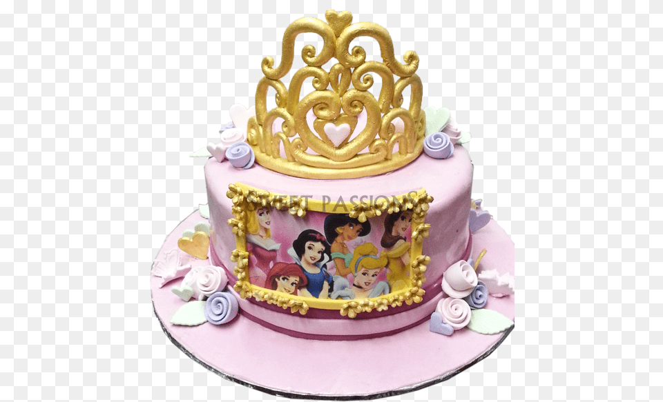 Princess Birthday Cake, Birthday Cake, Cream, Dessert, Food Free Transparent Png