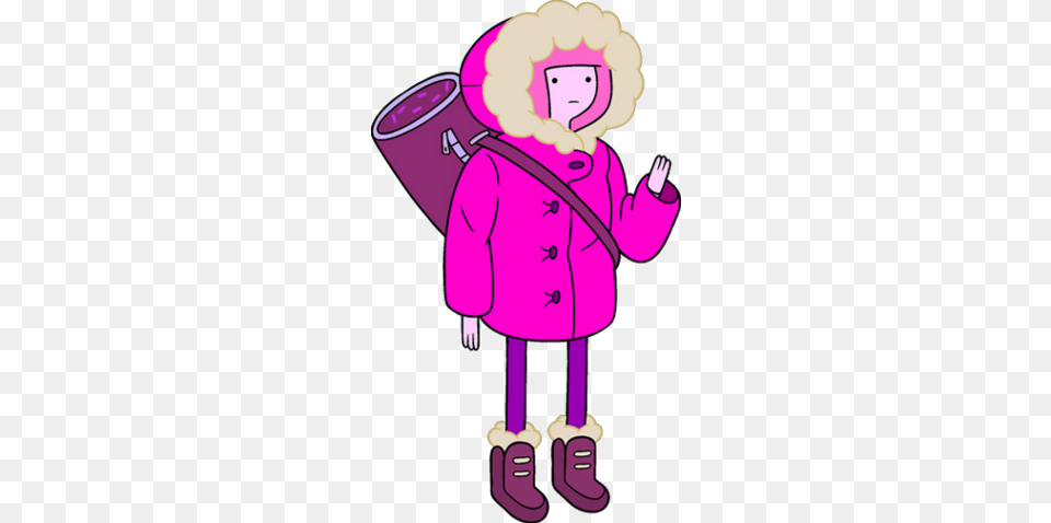 Princess Bubblegum In Snow Parka Carrying Bag Adventure Time Bubblegum, Clothing, Coat, Purple, Baby Png