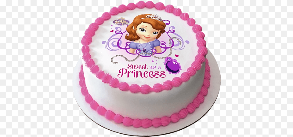 Princess Cake Round Sofia Cake, Birthday Cake, Cream, Dessert, Food Png