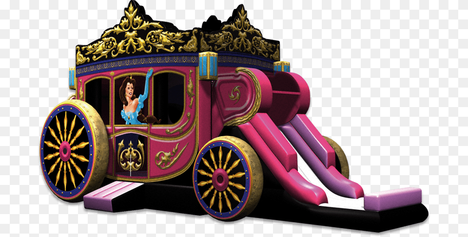 Princess Castle Bounce House Rental In Nj, Person, Carriage, Transportation, Vehicle Free Png Download