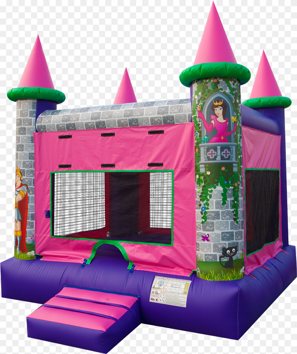 Princess Castle Bouncer Clipart Download Inflatable Castle, Person, Indoors, Play Area Png Image