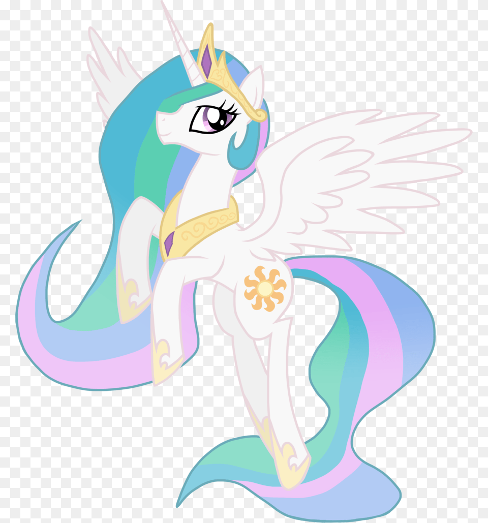 Princess Celestia Vector By Xain Russell D4xclmn Pony Princess Celestia Fly, Baby, Person, Face, Head Free Png Download