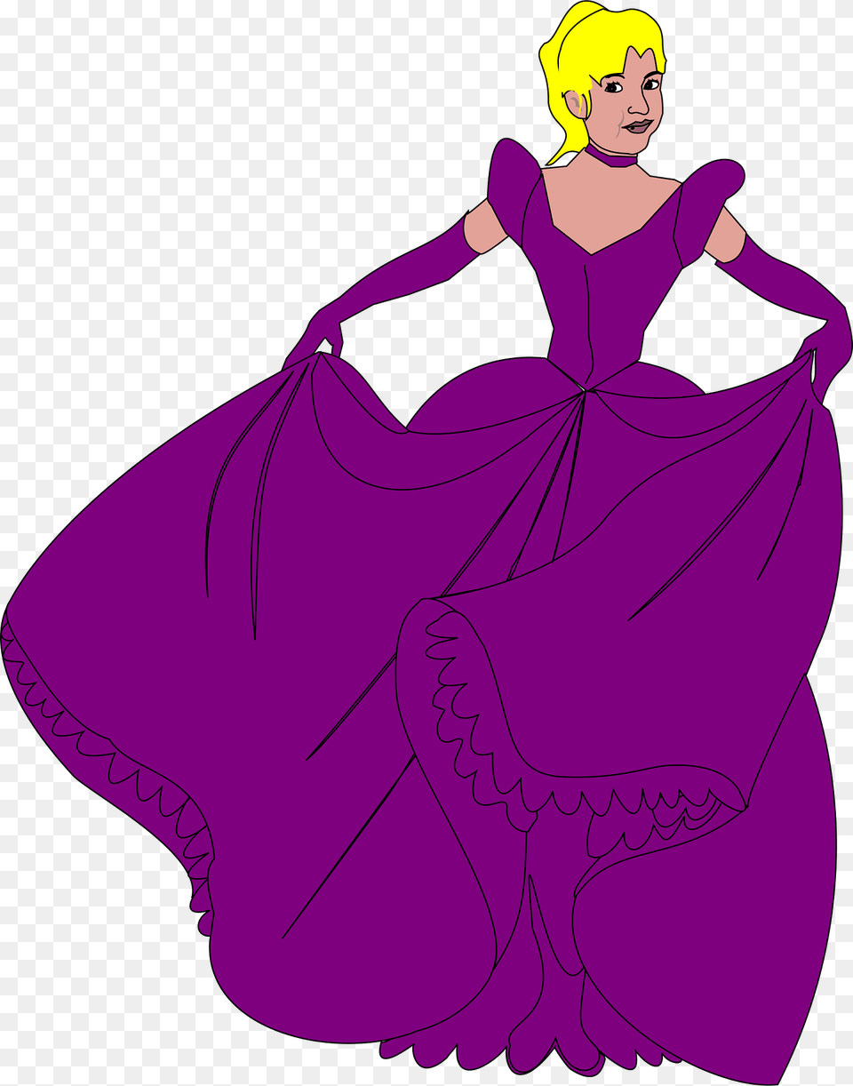Princess Clipart, Clothing, Dress, Purple, Gown Free Png Download