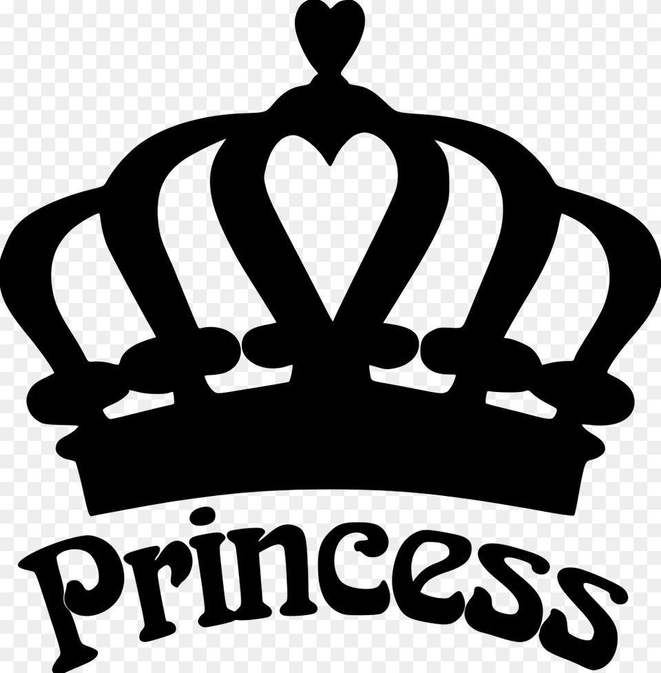 Princess Crown Silhouette, Gray Png Image