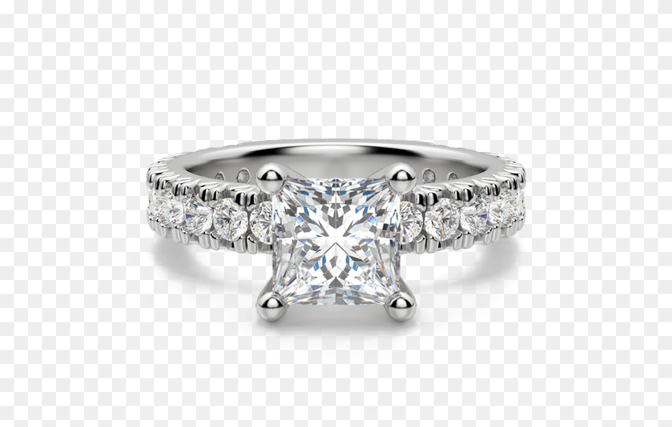 Princess Cut Engagement Diamond Ring, Accessories, Jewelry, Silver, Gemstone Free Png
