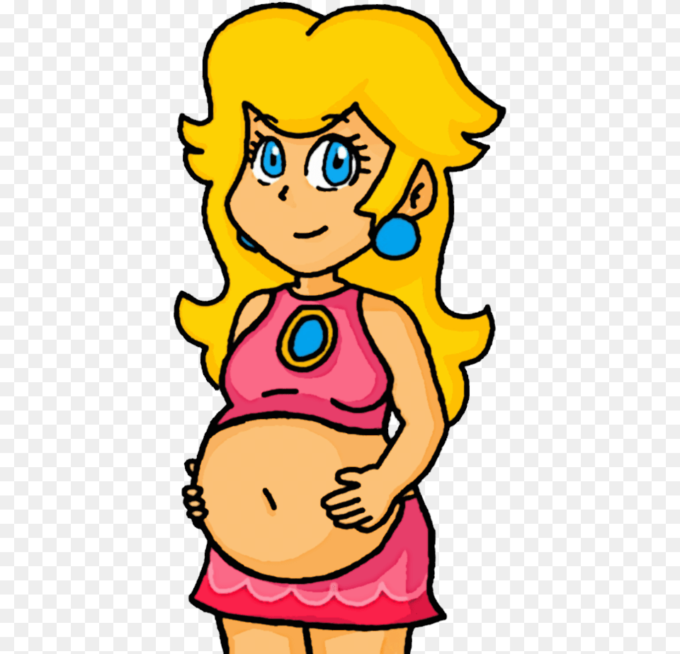 Princess Daisy Belly Button Download Pregnant Princess Peach Fanart, Baby, Person, Face, Head Free Transparent Png