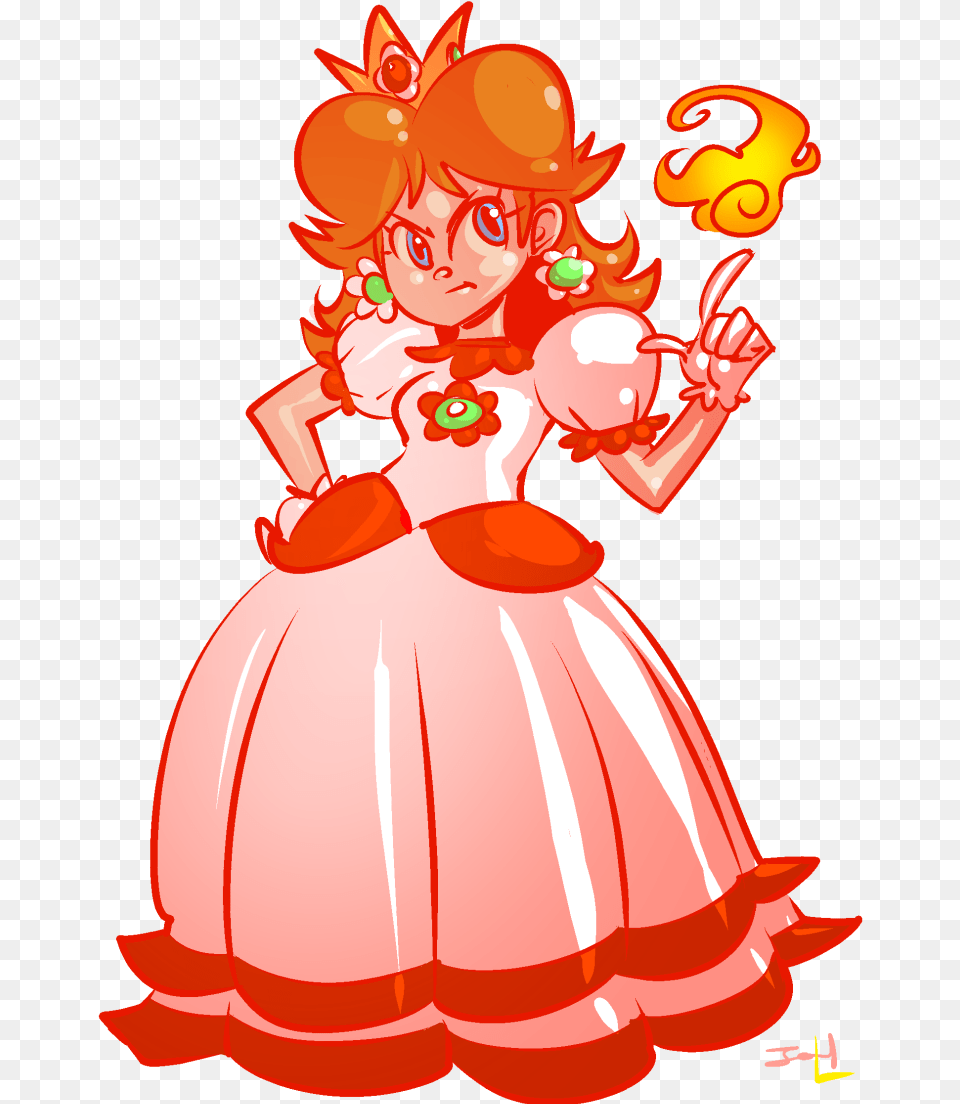 Princess Daisy Fire Flower, Clothing, Dress, Adult, Wedding Png