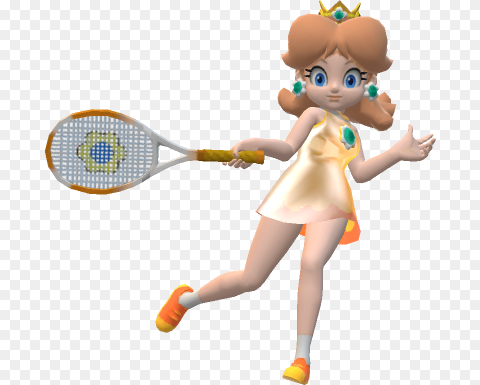 Princess Daisy Tennis Princess Daisy Tennis Outfit, Racket, Baby, Person, Ball Free Png Download