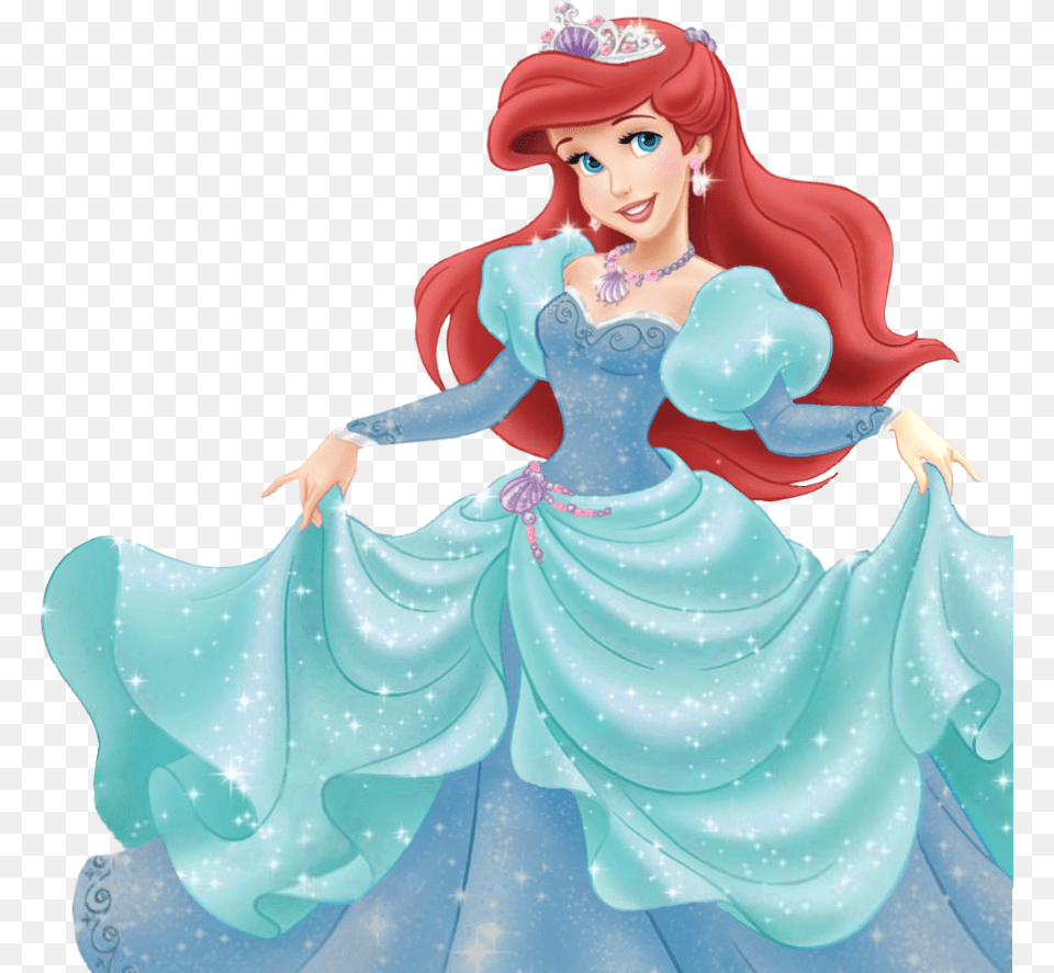Princess Deluxe Ballgown Disney Princess Ariel Blue Dress, Adult, Person, Female, Woman Png Image