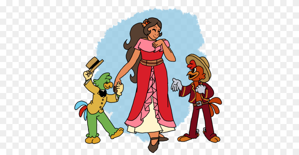 Princess Elena Of Avalor With Jose Carioc And Panchito Pistoles, Book, Comics, Publication, Baby Png