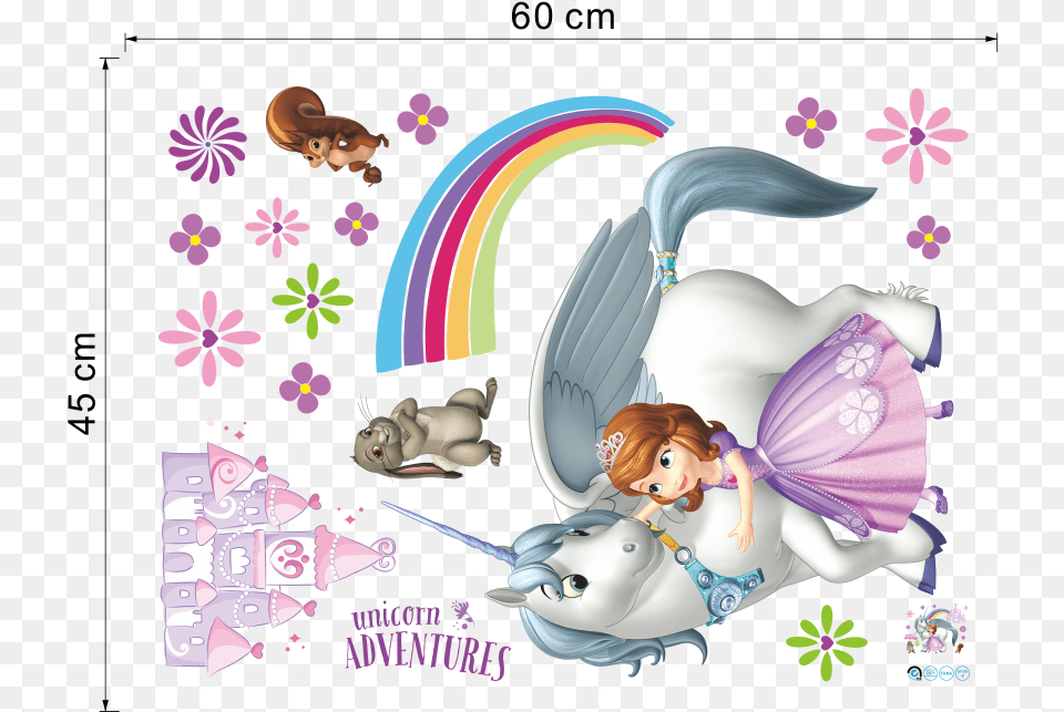 Princess Elsa Rainbow Castle Wildebeest Wall Stickers Wall Decal, Book, Comics, Publication, Art Free Transparent Png