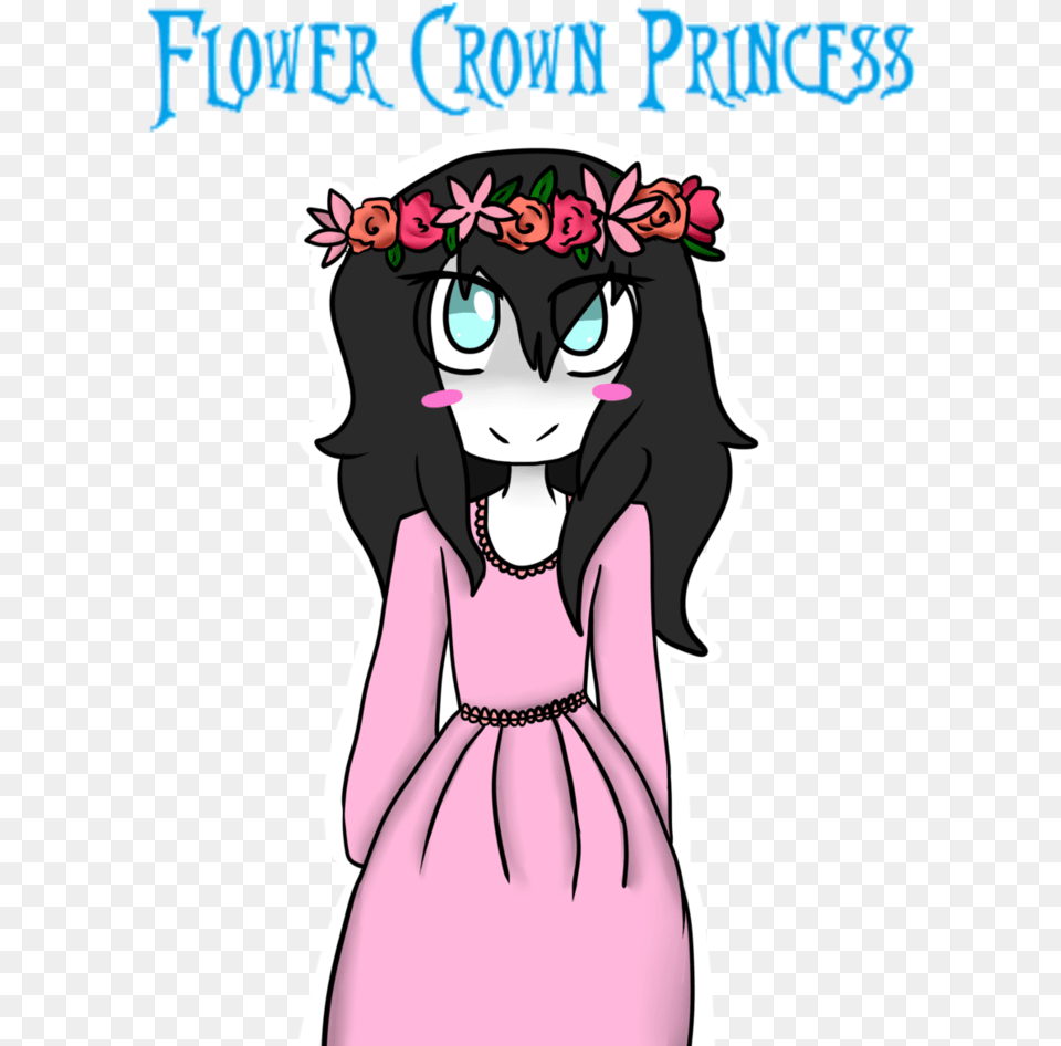Princess Flower Crown Clipart Cartoon Full Size Jeff The Killer With A Flower Crown, Book, Comics, Publication, Person Free Transparent Png