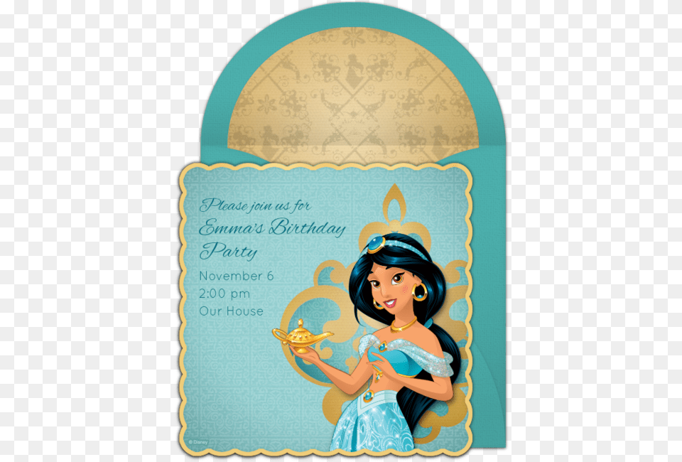 Princess Jasmine Free Birthday Party Blank Princess Jasmine Birthday Invitations, Envelope, Greeting Card, Mail, Woman Png