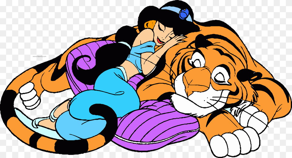 Princess Jasmine Sieeps Hugging Her Petthe Tigger Clipart Jasmine And Rajah Coloring Pages, Baby, Person, Face, Head Free Transparent Png