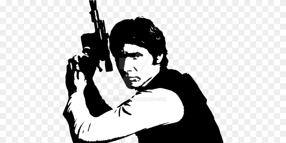 Princess Leia Clipart Gun Silhouette Star Wars Characters Han Solo, Stencil, Adult, Male, Man Png