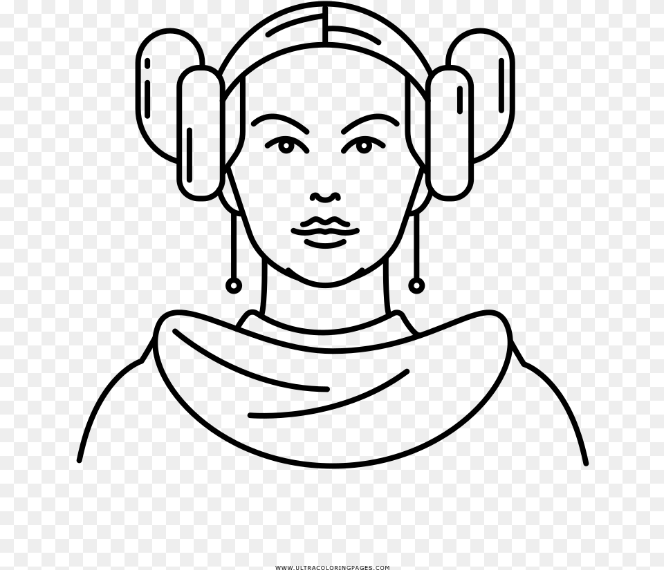 Princess Leia Coloring, Gray Free Transparent Png