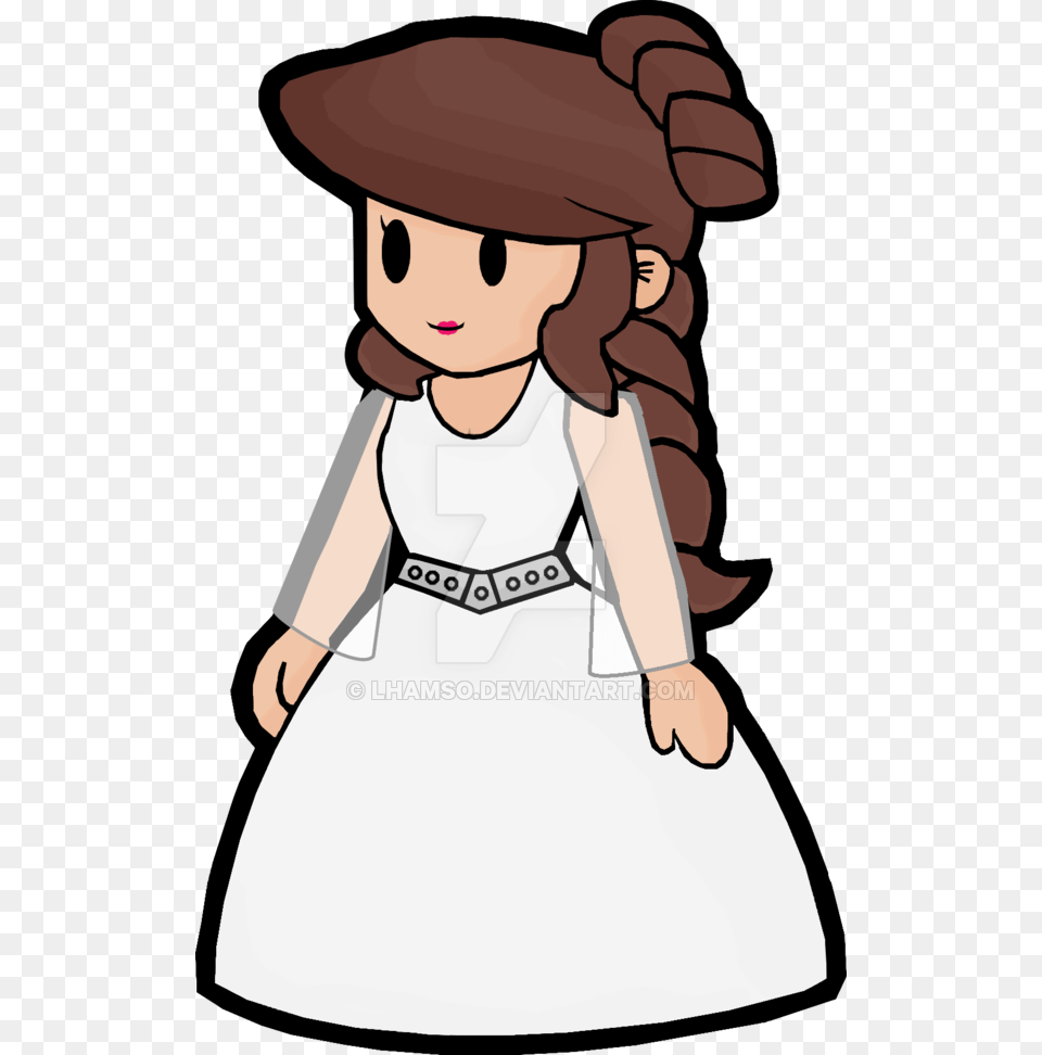 Princess Leia Star Wars Clipart Svg Library Library Fan Made Paper Mario Princesses, Person, Face, Head, Clothing Free Transparent Png