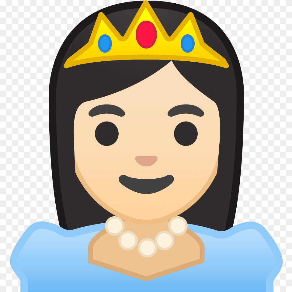 Princess Light Skin Tone Icon Noto Emoji People Profession Emoji Princesa, Accessories, Jewelry, Crown, Face Png Image