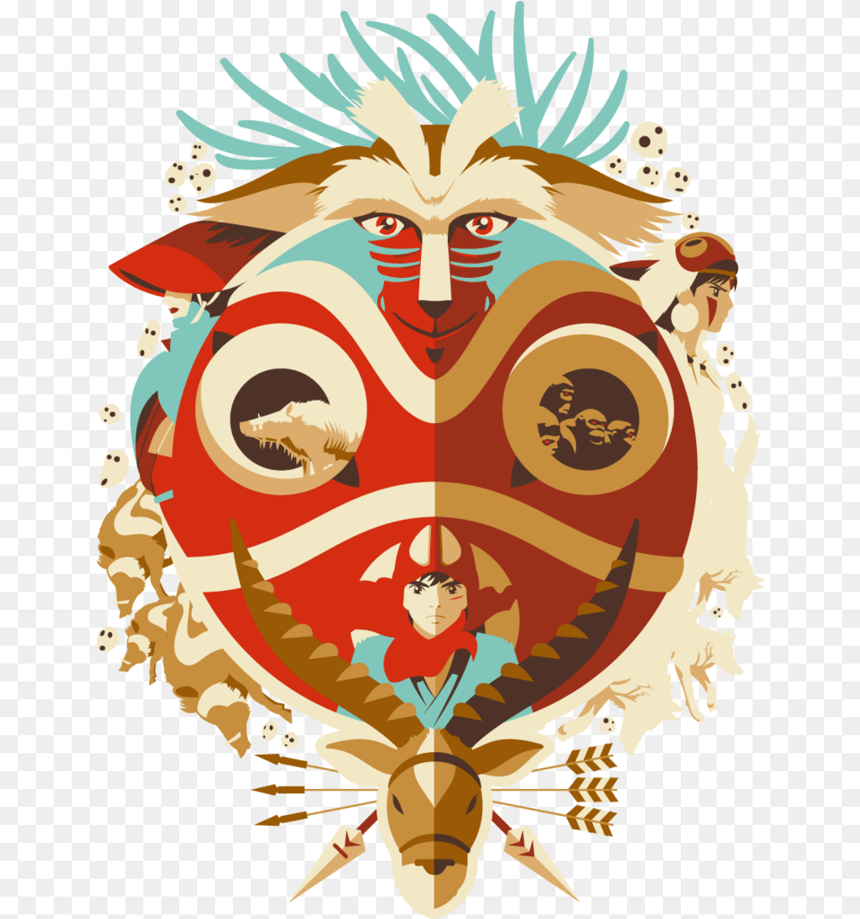 Princess Mononoke, Emblem, Symbol, Art, Graphics Free Png