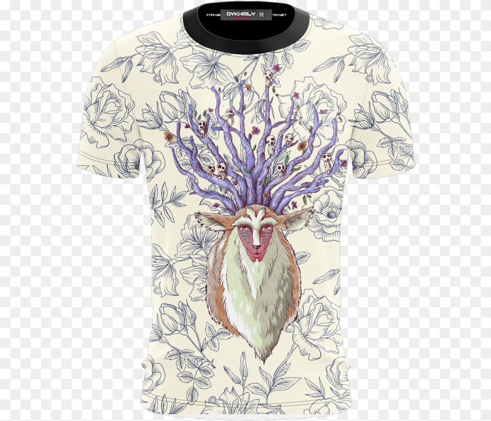 Princess Mononoke Forest Spirit Unisex 3d T Shirt Fullprinted Active Shirt, T-shirt, Clothing, Pattern, Animal Free Png