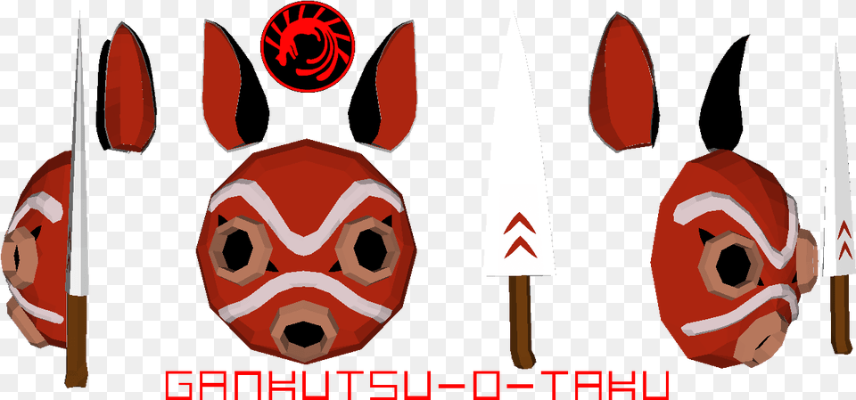 Princess Mononoke Mask Amp Knife Papercraft Princess Mononoke Mask Pepakura, Weapon Free Png Download