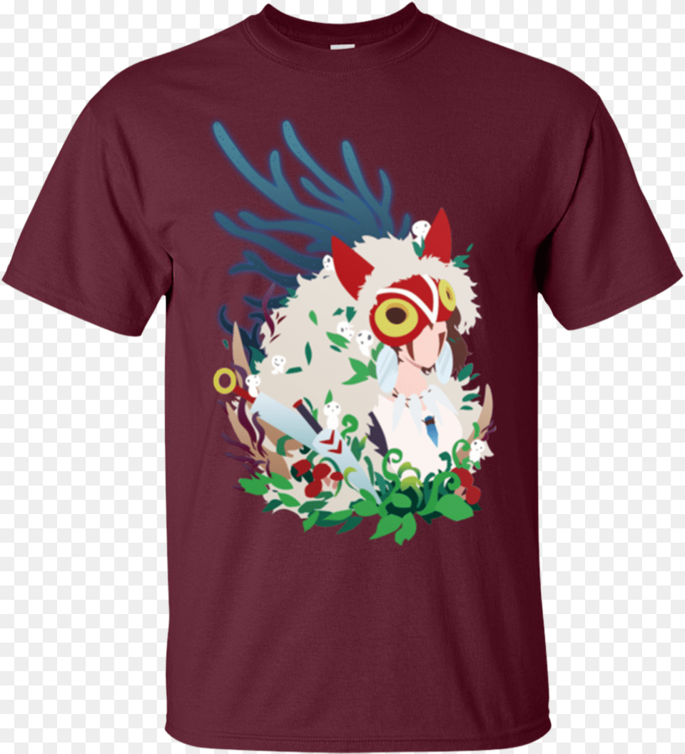 Princess Mononoke T Shirt Princess Mononoke Art Print Poster, Clothing, T-shirt, Graphics, Floral Design Free Transparent Png