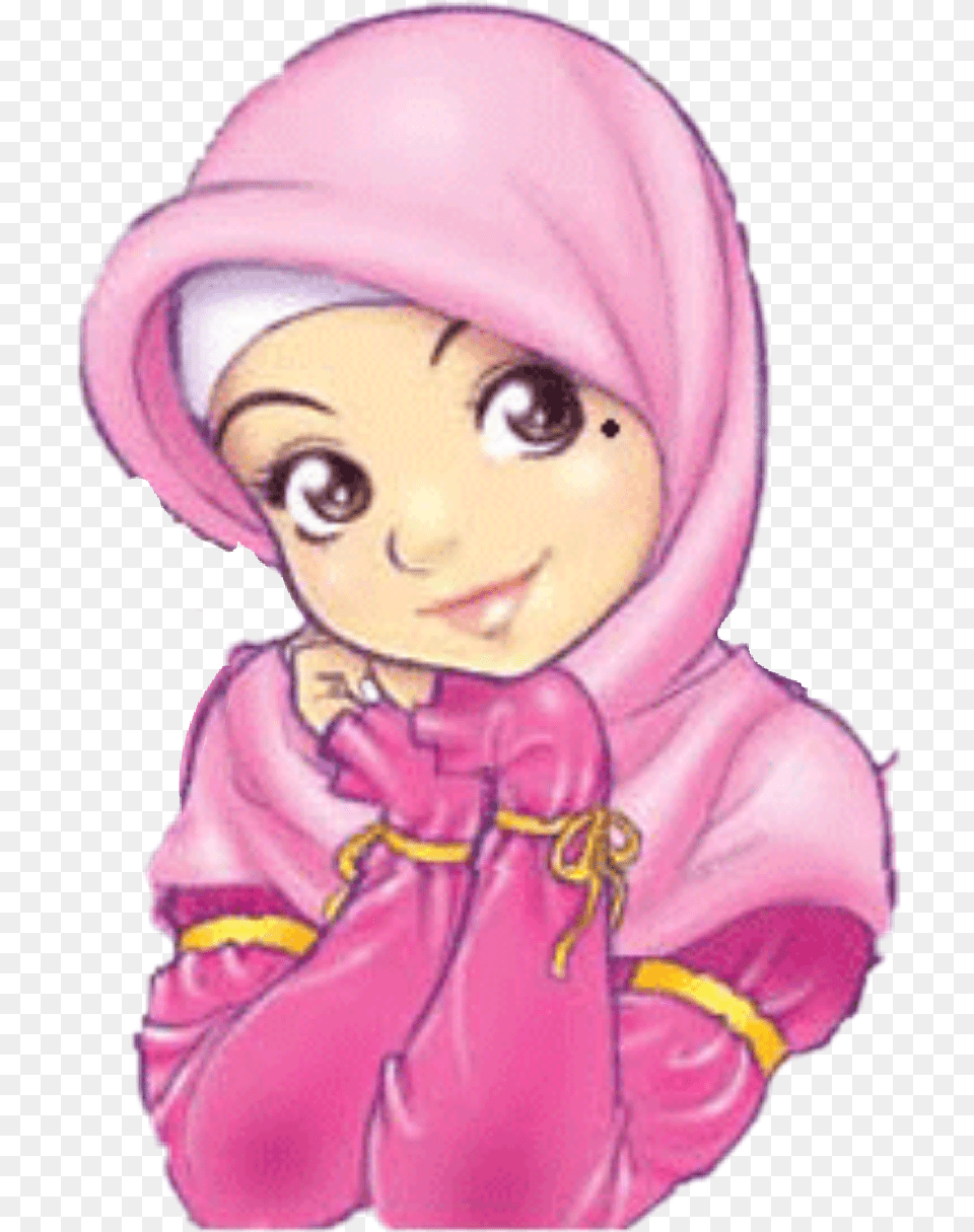 Princess Muslimah Anime Islam Assalamualaikum Gif, Clothing, Hat, Baby, Coat Png Image