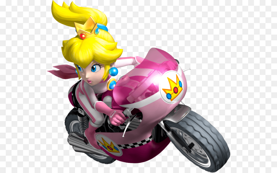 Princess Peach Appear From Mario Kart Wii Comics And Video Games, Motorcycle, Vehicle, Transportation, Book Png Image