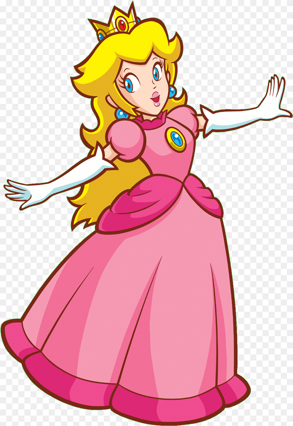 Princess Peach Clipart Transparent Super Princess Peach Happy, Female, Child, Person, Girl Png