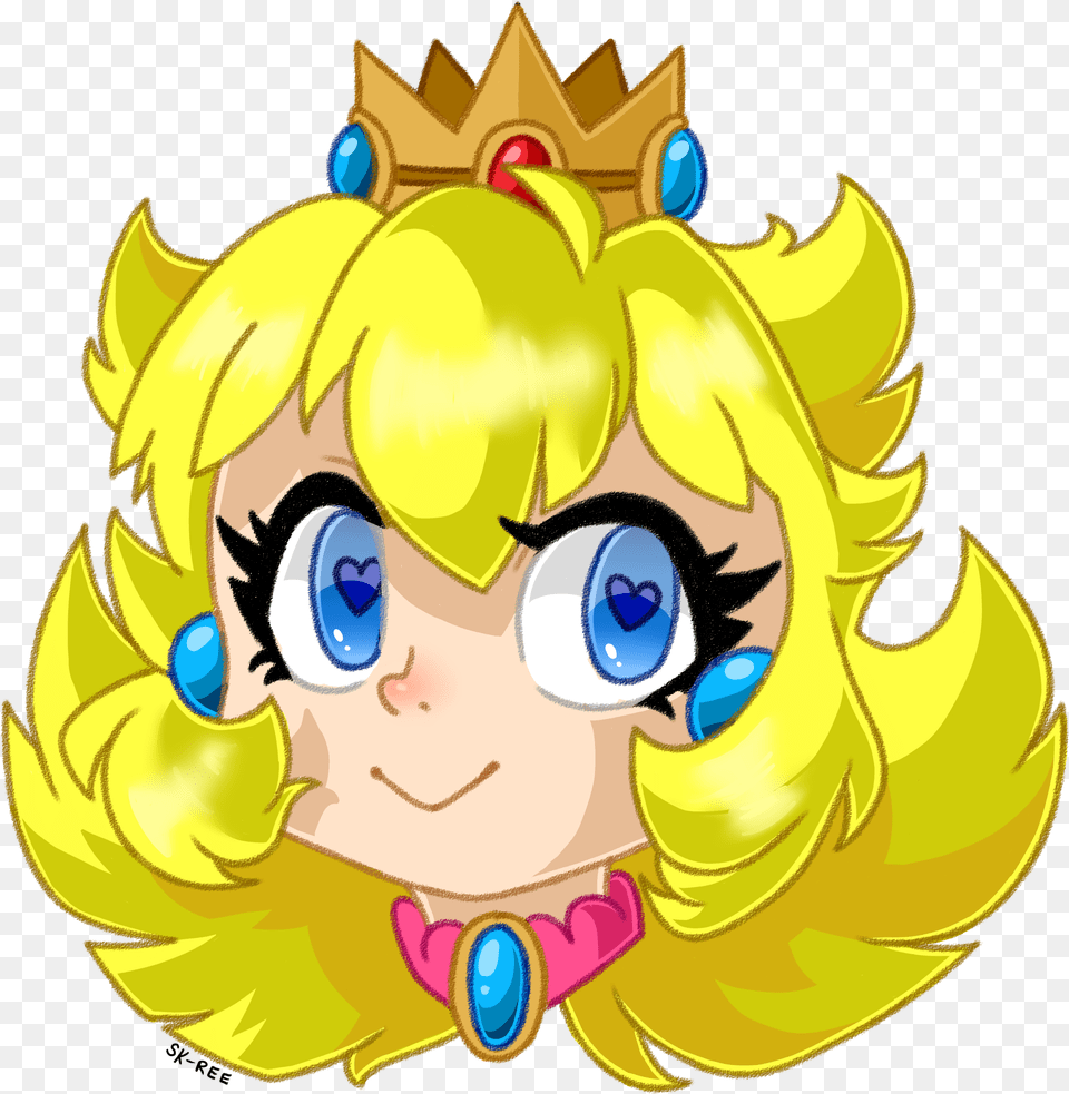 Princess Peach Headshot Cartoon, Baby, Person, Face, Head Free Png Download