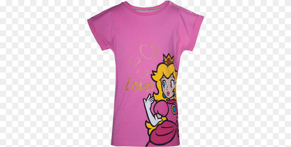 Princess Peach Love Kids Tshirt 8692 Cartoon, Clothing, T-shirt, Shirt, Person Free Png