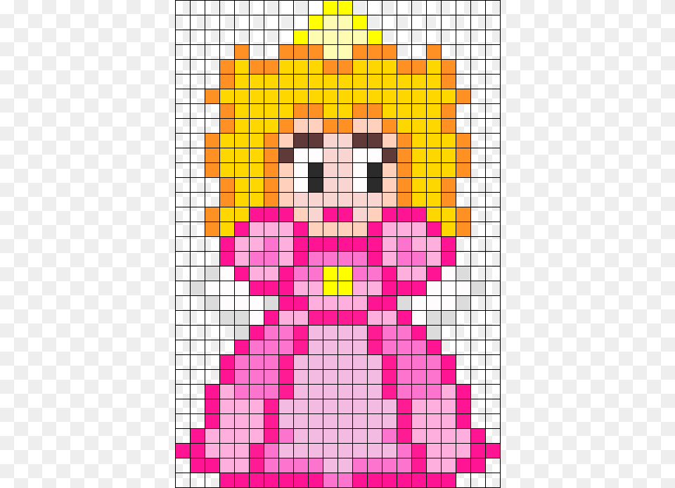 Princess Peach Perler Bead Pattern Bead Sprite Pixel Art Mario Princess, Dynamite, Weapon, Game Free Png