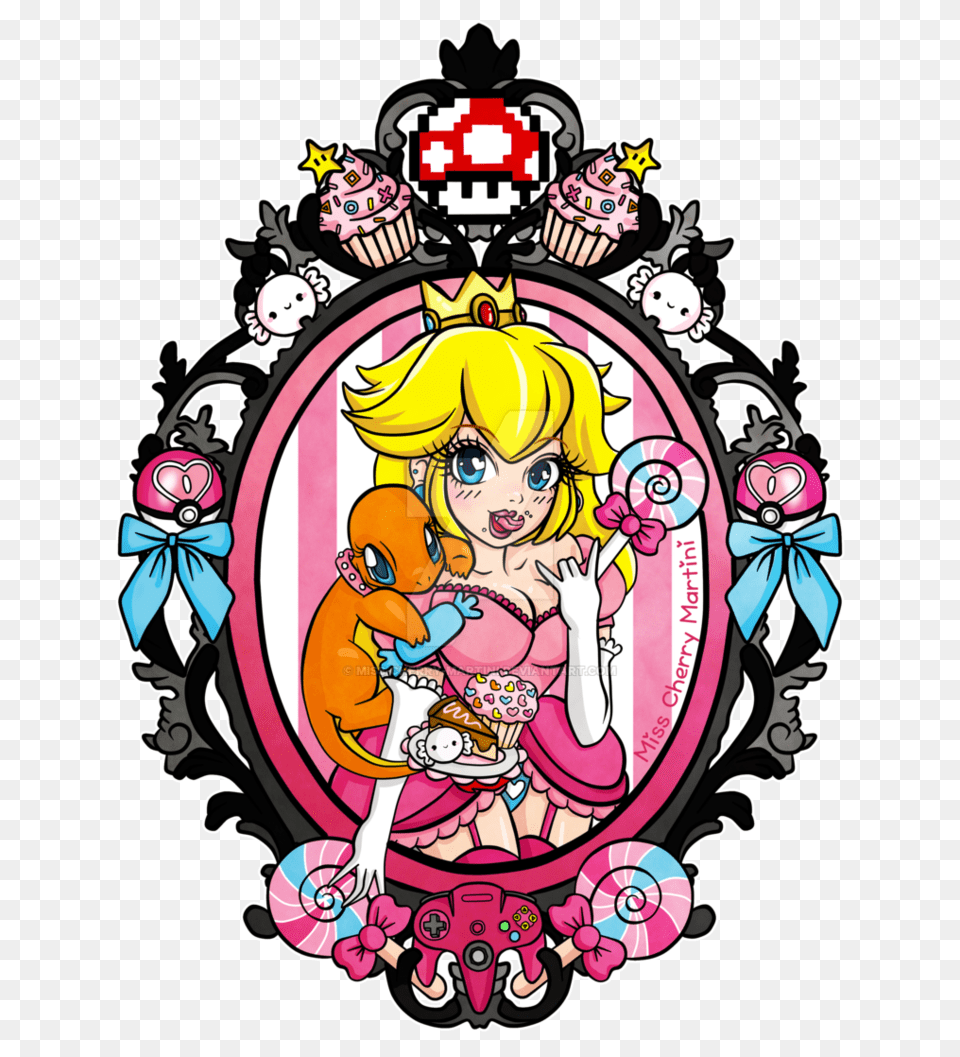 Princess Peach Pokemon Tattoo, Sticker, Book, Comics, Publication Free Transparent Png