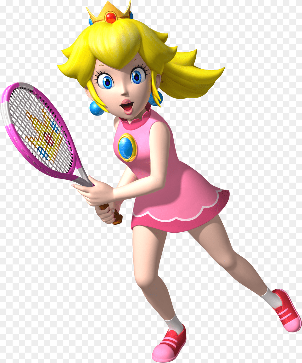 Princess Peach Transparent, Baby, Person, Racket, Face Png