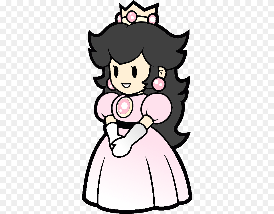 Princess Peach With Black Hair, Book, Comics, Publication, Baby Png