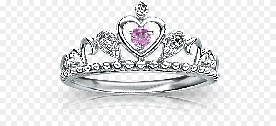 Princess Pink Sapphire Amp Diamond Tiara Ring In Sterling Princess Crown, Accessories, Jewelry, Locket, Pendant Free Png