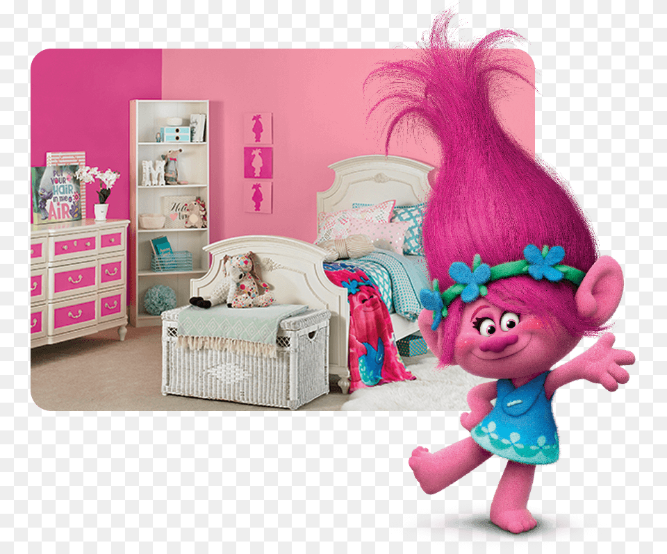 Princess Poppy Dress Poppy Trolls Costume, Furniture, Indoors, Doll, Toy Free Png