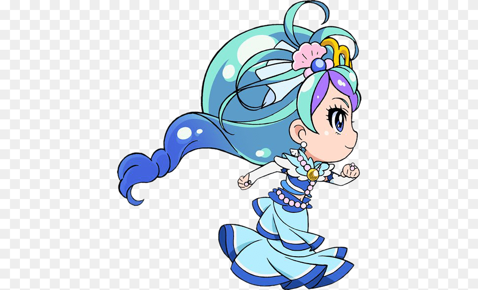 Princess Pretty Cure Cure Mermaid Mode Elegant Chibi Mermaid In Chibi, Book, Comics, Publication, Baby Png