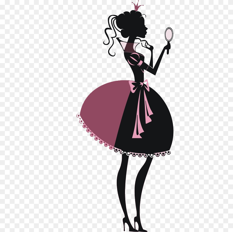 Princess Silhouette Poster Illustration Girl Transprent Girl Makeup Silhouette Transparent, Dancing, Leisure Activities, Person, Adult Free Png Download