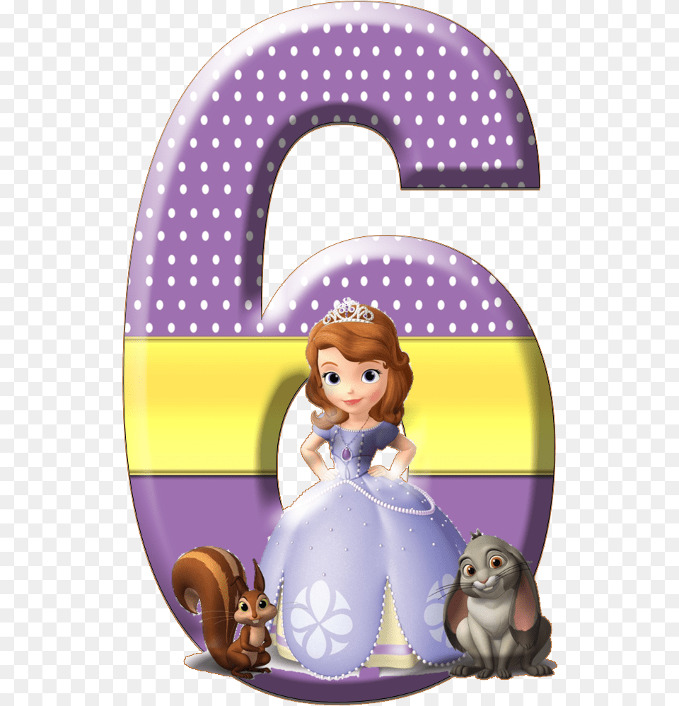 Princess Sofia 6th Birthday, Text, Symbol, Number, Toy Free Png Download