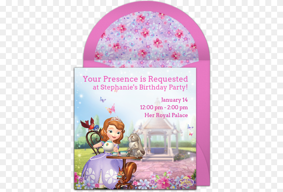 Princess Sofia Online Invitation Princess Sofia Wallpaper Hd, Envelope, Greeting Card, Mail, People Free Transparent Png