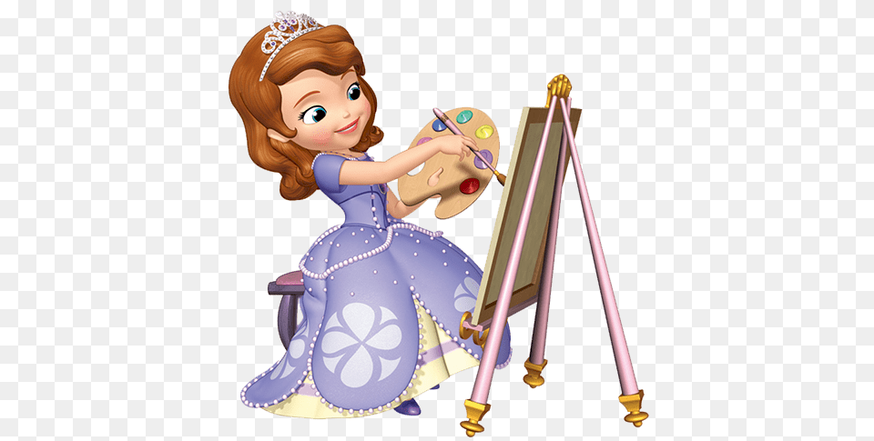 Princess Sofia Painting, Baby, Person, Doll, Toy Png